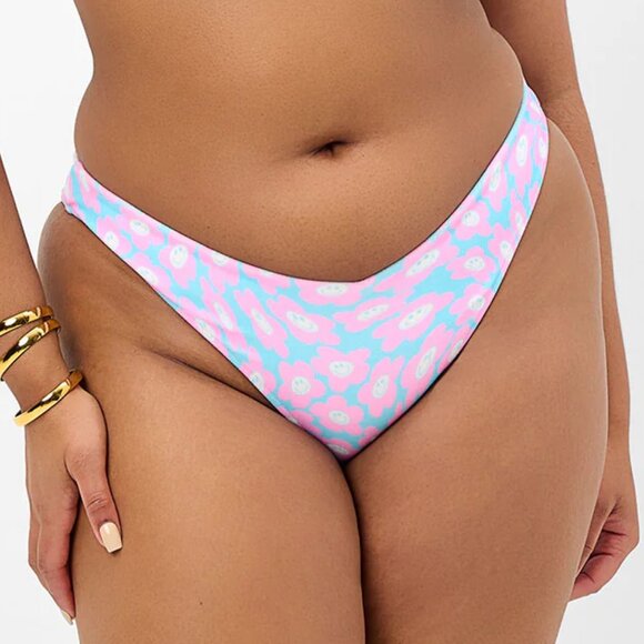 Frankies Bikinis Enzo Terry Cheeky Bikini Bottom Daisy Dream Size XXL NEW NWT - Picture 1 of 7